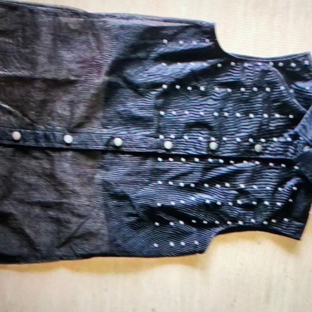 Weitzman dance top child medium black button down jazz tap hip hop